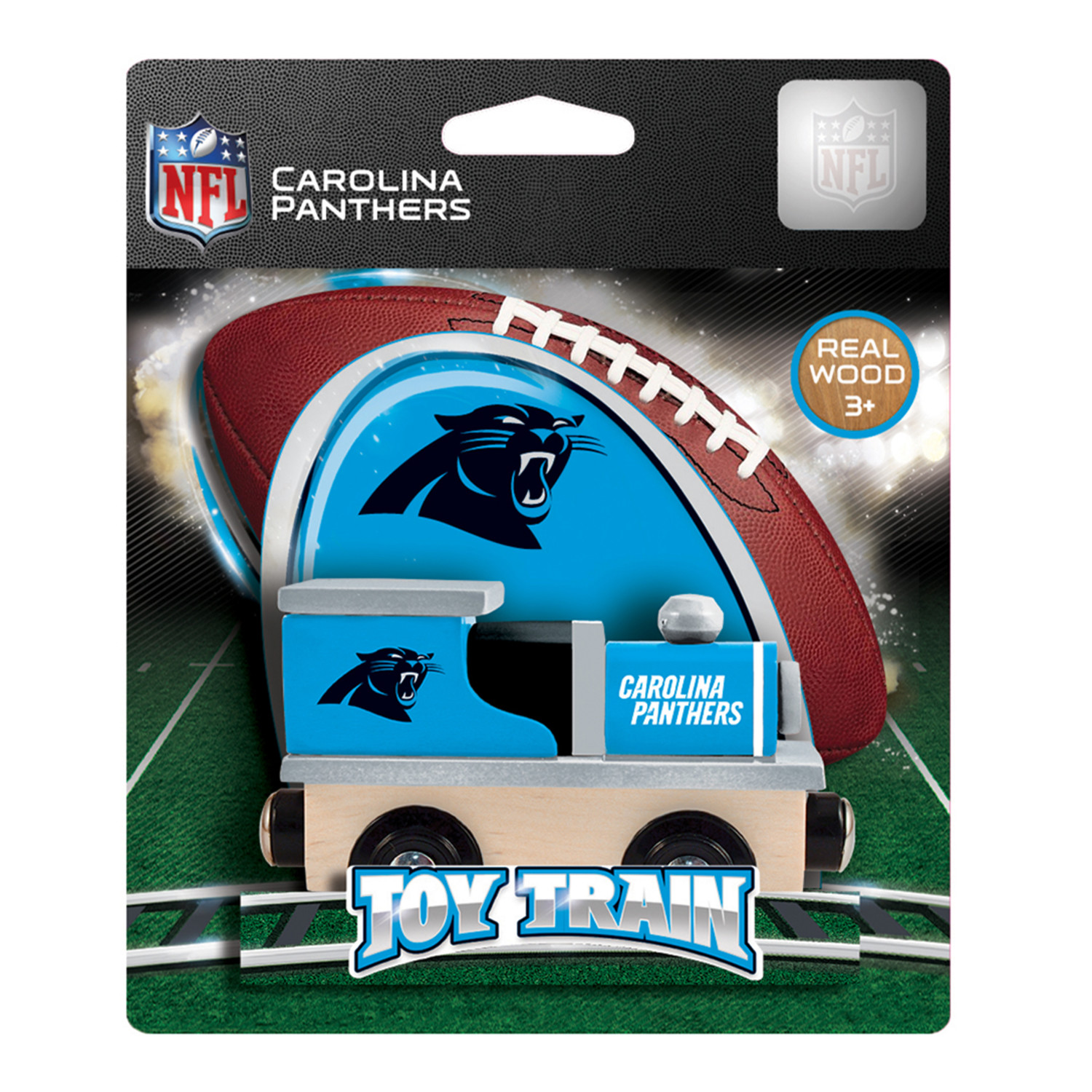 MasterPieces Officially Licensed NFL Carolina Panthers Wooden Toy Train Engine For Kids - image 3 of 4