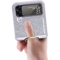 thumbnail image 4 of Case for Galaxy Z Flip 4 5G 2022 Cover,  Fashion Glitter Slim TPU Frame Back Cover Protective Phone Case for Galaxy Z Flip 4 5G 2022, with Ring, Silver, 4 of 12