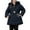 Navy, variant on Shadoumai Winter Coats for Girls Windproof Hooded Butterfly Pattern Jackets with Belt Winter Warm Thick Down Jacket