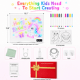 thumbnail image 7 of 16" Rechargeable LED Drawing Board for Kids, 15 Light Effects, Neon Dry Erase Light up Board with Invisible Stand, 12 Markers & Tracing Book, Art Kits Gift for 4 5 6 7 8 9 10 11 12 Year Old Girls, 7 of 7