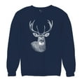 thumbnail image 5 of Deer Portrait Sweatshirt Monochrome Buck Head Nature Whitetail Wildlife Antlers Forest Rustic Hunt Trophy Crewneck, 5 of 7