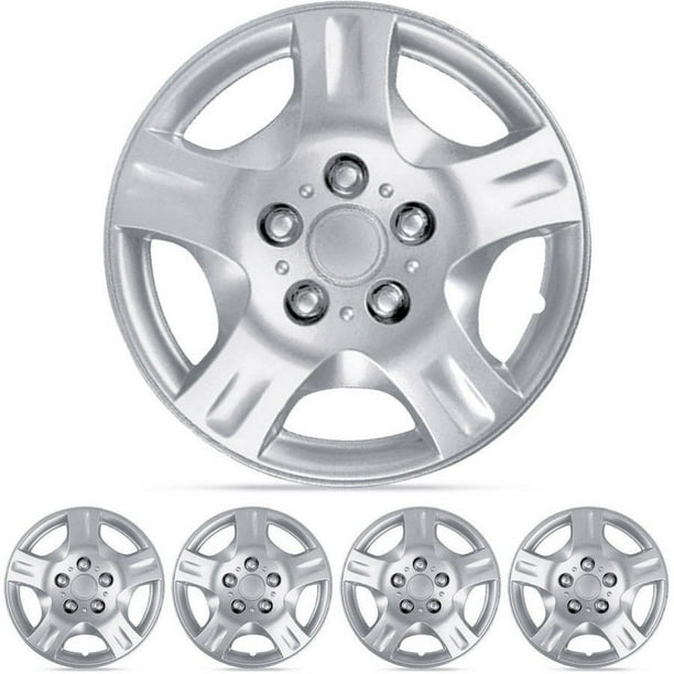 BDK 15" Hubcaps Wheel Protection, 5 Lug Nuts, OEM Replacement, Easy Installation, Total 4 Pieces