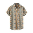 thumbnail image 1 of Camisas Para Hombre Manga Larga Camisa de manga corta con estampado digital 3d de ocio de tendencia de moda de playa de turismo de vacaciones de verano para hombres (Orange, S), 1 of 2