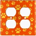 thumbnail image 3 of Metal Light Switch Plate Cover Puppy Dog Paw Prints Orange Yellow DOG028, 3 of 15