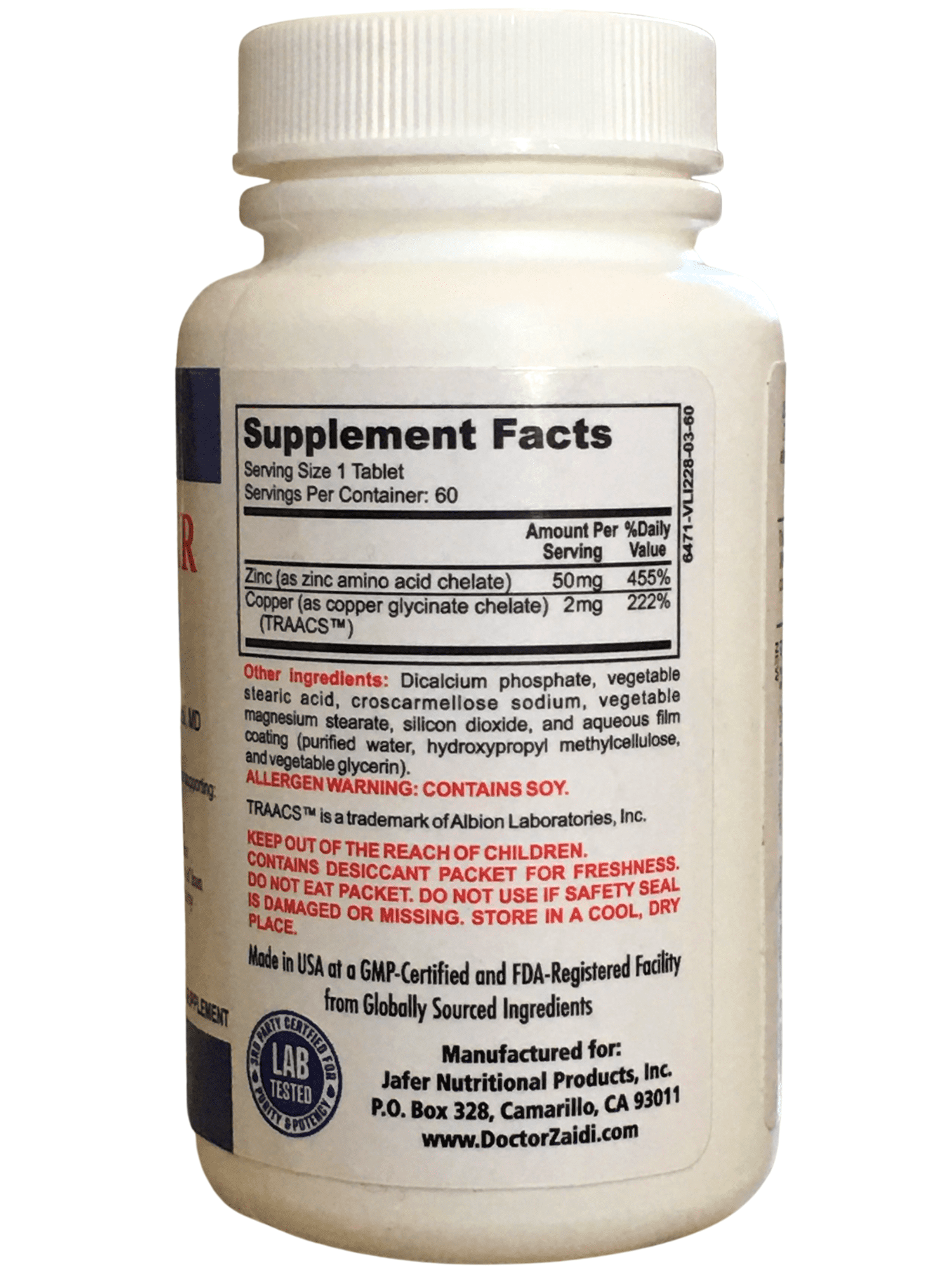 Buy Zinc Plus Copper 50 MG of Chelated Zinc and 2 MG of Copper