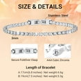 thumbnail image 4 of PROSTEEL White Gold Plated Tennis Bracelet for Women with Simulated Diamond Wedding Gift 3mm Round Cut Cubic Zirconia Bracelets 7.5 inch, 4 of 7