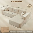 thumbnail image 4 of Vcatnet 106'' Modular Sectional Sofa Couch Corduroy L Shaped Modern Minimalist Couches for Living Room, Beige, 4 of 11