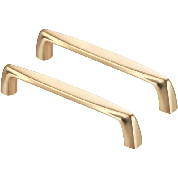 CILEYTION 10 Pack Brushed Gold Cabinet Handles, 5 Inch Hole Centers Brass Dresser Handles, Gold Kitchen Cabinet Handles for Cabinets and Drawers and Cupboard