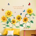 thumbnail image 3 of CHAO Calcomanías de pared de mariposa y girasol, pegatinas de pared de flores para jardín, dormitorio, sala de estar, Arte de la pared Decoración de TV, 3 of 5