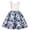 Blue, variant on Tkrady Dress for Girls Spring Summer New Floral Print Slant Shoulder Dress Party Dresses, Sizes 2-10 Years