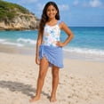 thumbnail image 5 of CHENge Girls Tankini Swimsuit Sets Size 14 16 Ruffled Styles Color Block Soft & Lightweigh Rash Guard One Piece Cut Out Bathing Suit Adjustable Straps Ruched Girls' Swimwear 9-16y, 5 of 5
