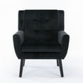 thumbnail image 5 of Accent Chair with Black Legs, Modern Soft Velvet Armchair with Ergonomic Backrest, Upholstered Leisure Sofa Chair for Living Room Bedroom Indoor Home, Black, 5 of 9