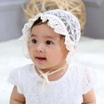 thumbnail image 2 of 1 gorro de encaje para bebé, protector solar, gorro de encaje para niña, gorro para el sol con ojales de encaje para bebé (blanco), 2 of 5