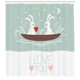 thumbnail image 3 of Ambesonne I Love You Shower Curtain, Rabbit Couple Sail, 69"Wx75"L, Pale Blue White Umber, 3 of 3