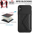 thumbnail image 6 of for iPhone X/XS Slim Case with Card Holders and Strap for Women, iPhone X/XS Phone Case Wallet PU Leather Kickstand RFID Blocking Flip Shockproof Wallet Case - Black, 6 of 11