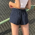 thumbnail image 4 of ZUKMRJPC Women's Cargo Shorts with Elastic Waist, Low Rise, Pockets - Y2k Egirls Slim Fitted Vintage Harajuku Streetwear on Clearance, 4 of 7