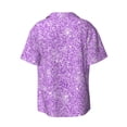 thumbnail image 2 of Balery Lilac Glittering Men's Casual Button Down Shirt Short Sleeve Textured Summer Cuban Beach Shirts-Small, 2 of 7