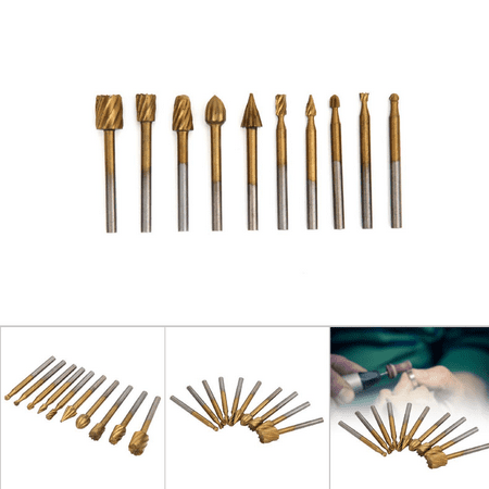 

Wood Carving Bits Engraving Router Bit 10pcs Different Burr Set with 1/8 (3mm) Shank for Rotary Tools for DIY Woodworking Carving Drilling Engraving Trimming
