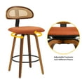 thumbnail image 2 of 360° Swivel Rattan Bar Stools Set of 2, Counter Height Modern Kitchen Island Stools With Footrest, Uphostered Cushion, Comfortable Durable, Brown, 2 of 9