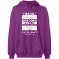thumbnail image 2 of OXI Hoodie Sweatshirt - Border Wall, Basic Casual Hoodie for Men's and Women Fleece Hoodie Long Sleeve - Purple Medium, 2 of 3