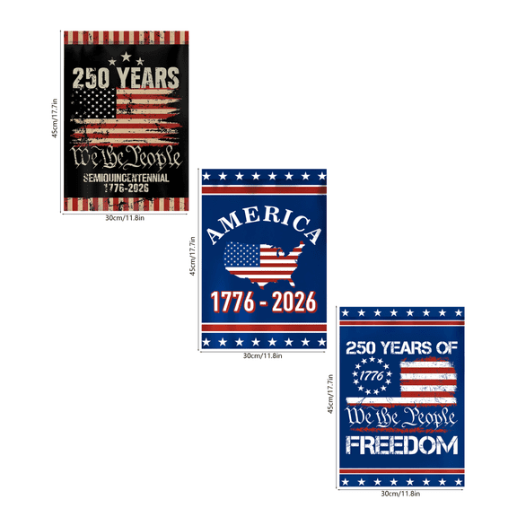 250 Year American Anniversary Flag 12x18", 250th Anniversary USA Flag Patriotic 4th of July We the People 1776 Yard Garden Flags for Outside, Double Sided Outdoor Banner Decorations 3PCS