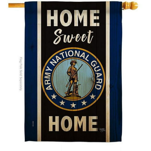 Breeze Decor H108445-BO Home Sweet National Guard House Flag Armed Forces Army 28 x 40 in. Double-Sided Decorative Vertical Flags for Decoration Banner Garden Yard Gift