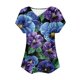 thumbnail image 3 of Top de Verano de las Mujeres Árbol Impresión V-Cuello Casual Manga Corta, Tops Cortos para las Mujeres, 3 of 5