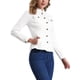 thumbnail image 4 of Chaquetas de mezclilla para mujer INSPIRE CHIC con cuello alto, mangas largas, chaquetas de jean cortas, blancas, talla S, 4 of 6