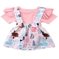 thumbnail image 3 of Easter Day-Toddler Baby Girls Clothes Set Ruffle Short Sleeve T-Shirt Tops+ Floral Overall Skirt, 3 of 4