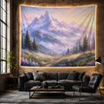 thumbnail image 6 of Towering Snow Capped with Mountain Peak Soft Rays, Serene Boho for Boho Decor Lovers, Desert Sunset Wall Art, Mother'S Day Gift, Tapestry Wall Hanging for Bedroom and Dorm, 6 of 7