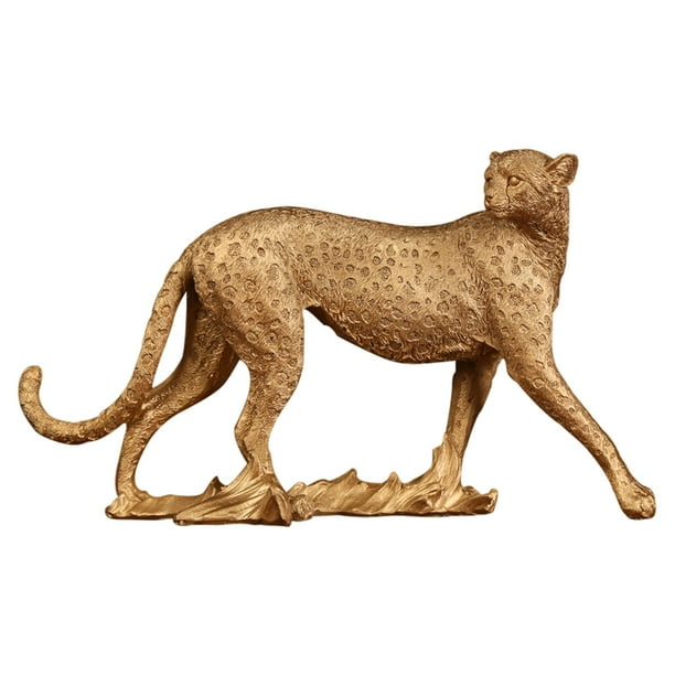 Estatua de guepardo de resina, figura de animal, escultura de leopardo, para sala de estar, hogar y oficina. Leopardo caminando