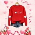 thumbnail image 4 of Craaazy Women's Love Heart Valentine's T-Shirts Casual Long Sleeve Crewneck Tops Gifts, 4 of 5