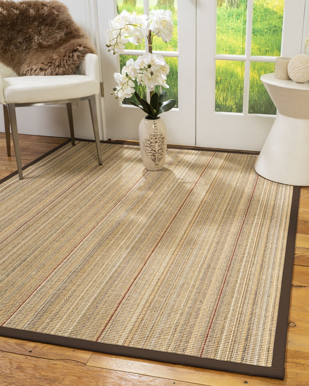 Natural Area Rugs Resort Custom Sisal Rug, 9' x 12', Fudge Border