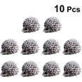 thumbnail image 2 of 10 piezas Micro paisaje Mini erizo simulación animales de dibujos animados estatua en miniatura artesanía de resina escritorio pequeños adornos decoración del hogar (negro blanco), 2 of 5