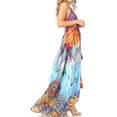 thumbnail image 4 of Sakkas Lizi Womens Maxi High-low Halter Handkerchief Long Dress Beach Party - ONT85-Turq - One Size, 4 of 5