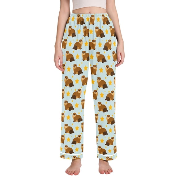 joogoo Women Groundhog Dog Stars Pajamas Pants Lounge Bottoms Pjs with Pockets M