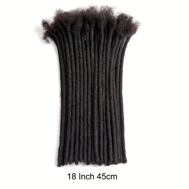FNNMNNR 4-18 Inch 0.6cm Width 100% Human Hair Dreadlock Extensions Men/Women Full Handmade Permanent Loc Extensiosn Human Hair