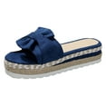 thumbnail image 3 of Mostsola Platform Sandals for Women 2025 Summer Espadrilles Open Toe Bow Slides Beach Shoes, 3 of 9