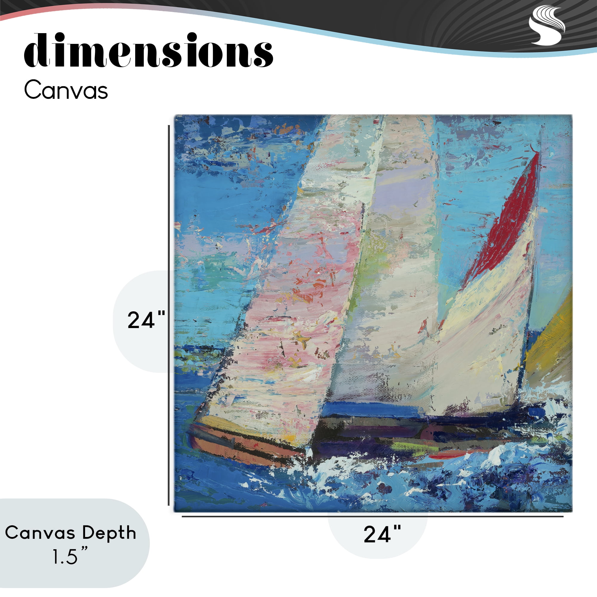 Stupell Industries Expressive Sailboats on Waves Canvas Wall Art, design by Beth A. Forst