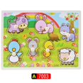thumbnail image 1 of Wooden Children's Hand-held Board Animal Digital Three-dimensional Puzzle Puzzle Building Blocks Doll Toys Stall, 1 of 6