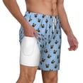 thumbnail image 3 of Picia french Bulldog Face pattern Mens Swim Trunks with Compression Liner Stretch Beach Shorts Quick Dry with Zipper Pockets No-Chafing Board Shorts-XX-Large, 3 of 9