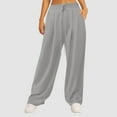 thumbnail image 7 of ctdiral Women Wide Leg Pleated Sweatpants Fashion Baggy Athletic Joggers Drawstring Waist Lounge Pants with Pockets Casual Lightweight Yoga Pants Gray XL, 7 of 7