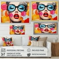 thumbnail image 4 of Designart "Retro Portrait Pop Art Bubble Vibes II" People Floater Framed Wall Decor, 4 of 7
