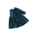 thumbnail image 3 of Toddler Baby Girl Off Shoulder Pleated Dress Ruffle Long Sleeve Flare Dress Fall Outfit for Wedding, 3 of 7