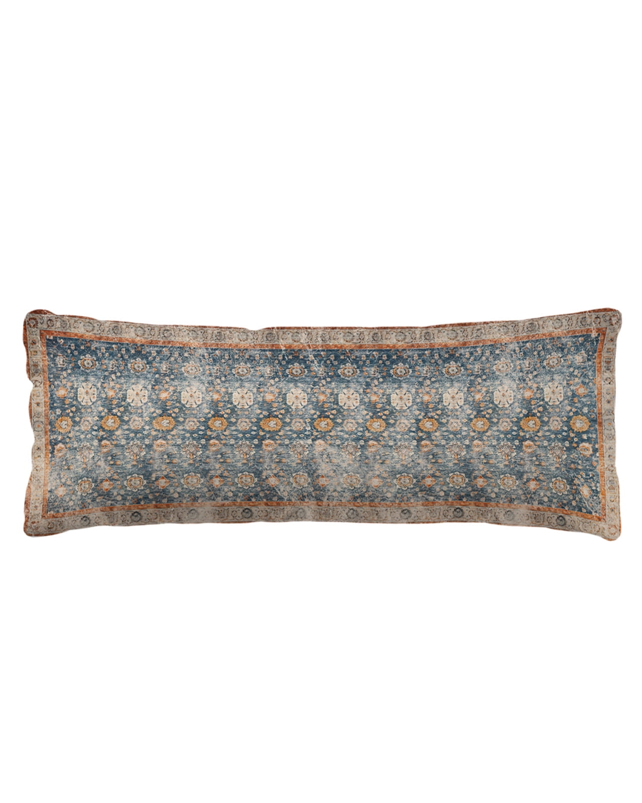 Blue Brown Bohemian Throw Pillow Cover,Vintage Abstract Geometric Floral Rectangle Decorative Pillow Case Protector Soft Cushion Cover Lumbar Pillowcase for Couch Sofa Bedroom Car Decor 20x54 Inch