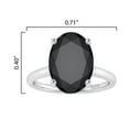 thumbnail image 4 of Sterling Silver Natural 3.37 Ct Oval Shape Black Spinel Solitaire Engagement Ring for Women's Size 8, 4 of 6