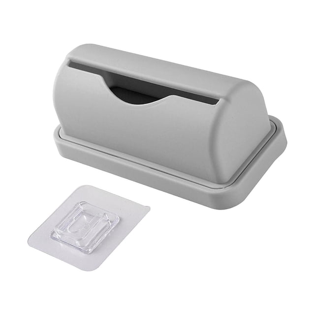 Toystoory Dispensador elegante de bolsas de basura para montaje en pared, para organización de gabinetes de sala de estar Organizadores de utensilios de cocina Gris 15.1x7.5x6.3 cm