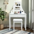 thumbnail image 2 of Topbuy Make-Up Vanity Table Dresser Set w/LED Light & Padded Stool White, 2 of 8