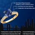 thumbnail image 2 of Gem Stone King 10K Yellow Gold Blue Created Sapphire and Lab Grown Diamond Engagement Ring for Women | 2.70 Cttw | Round 8MM | Gemstone September Birthstone | Available in Size 5,6,7,8,9, 2 of 6