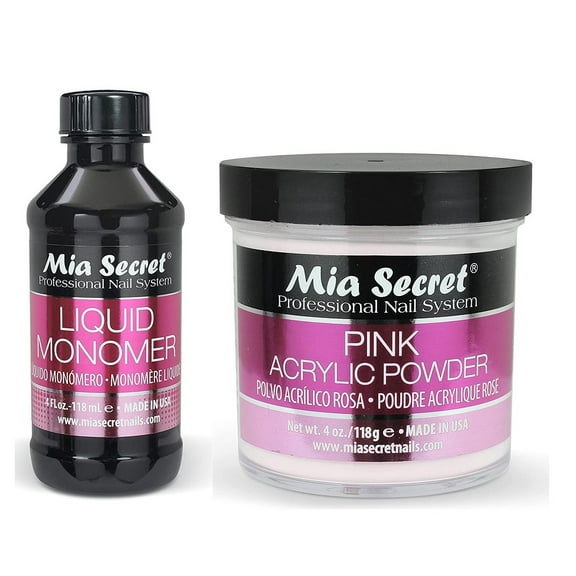 Mia Secret Liquid Monomer 4 oz and PINK Powder 4 oz